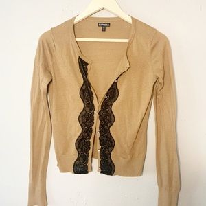 Express Cardigan with Black Lace and Crystals